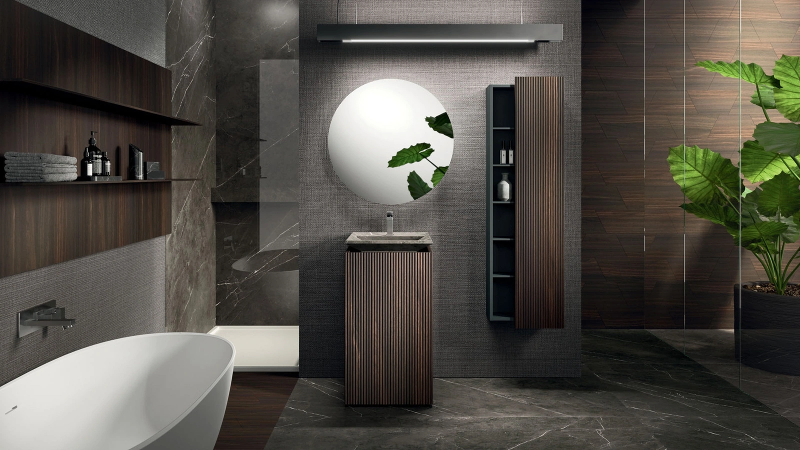Arrital'ın Meşe Lympha 09 Yerden Banyo Mobilyası