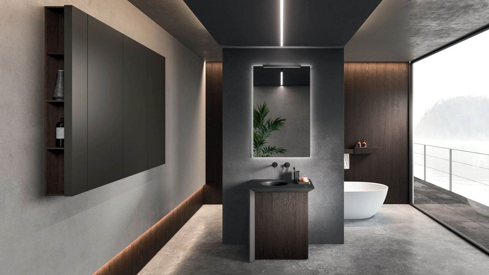 Arrital Rovere scuro Modo Project 01 taban banyo mobilyası