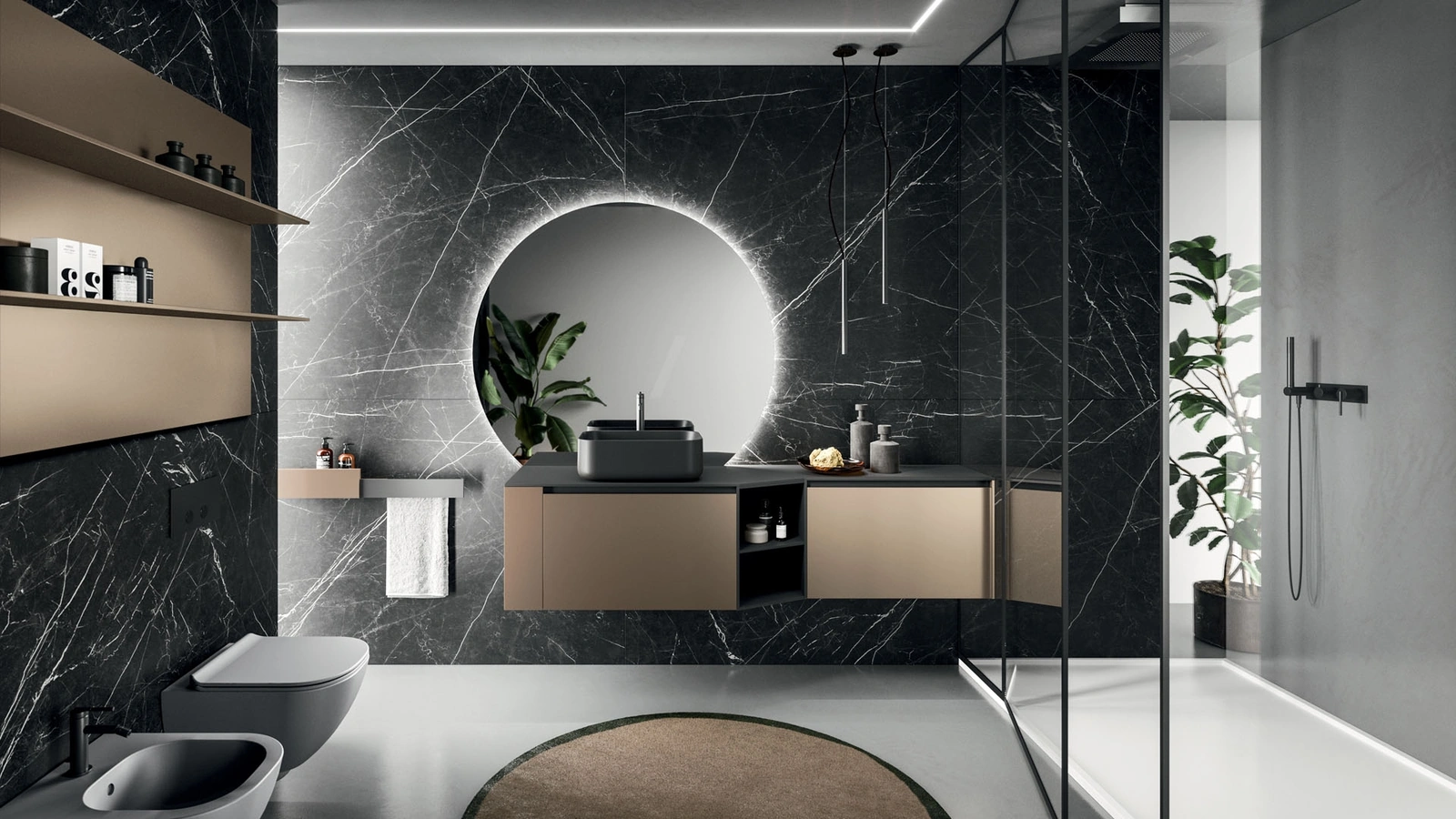 Arrital Bronz teknometal 12 Modo Project askılı banyo mobilyası