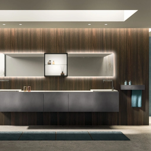 Arrital Must 01 askılı banyo dolabı, metalik çelik bulutlu lak