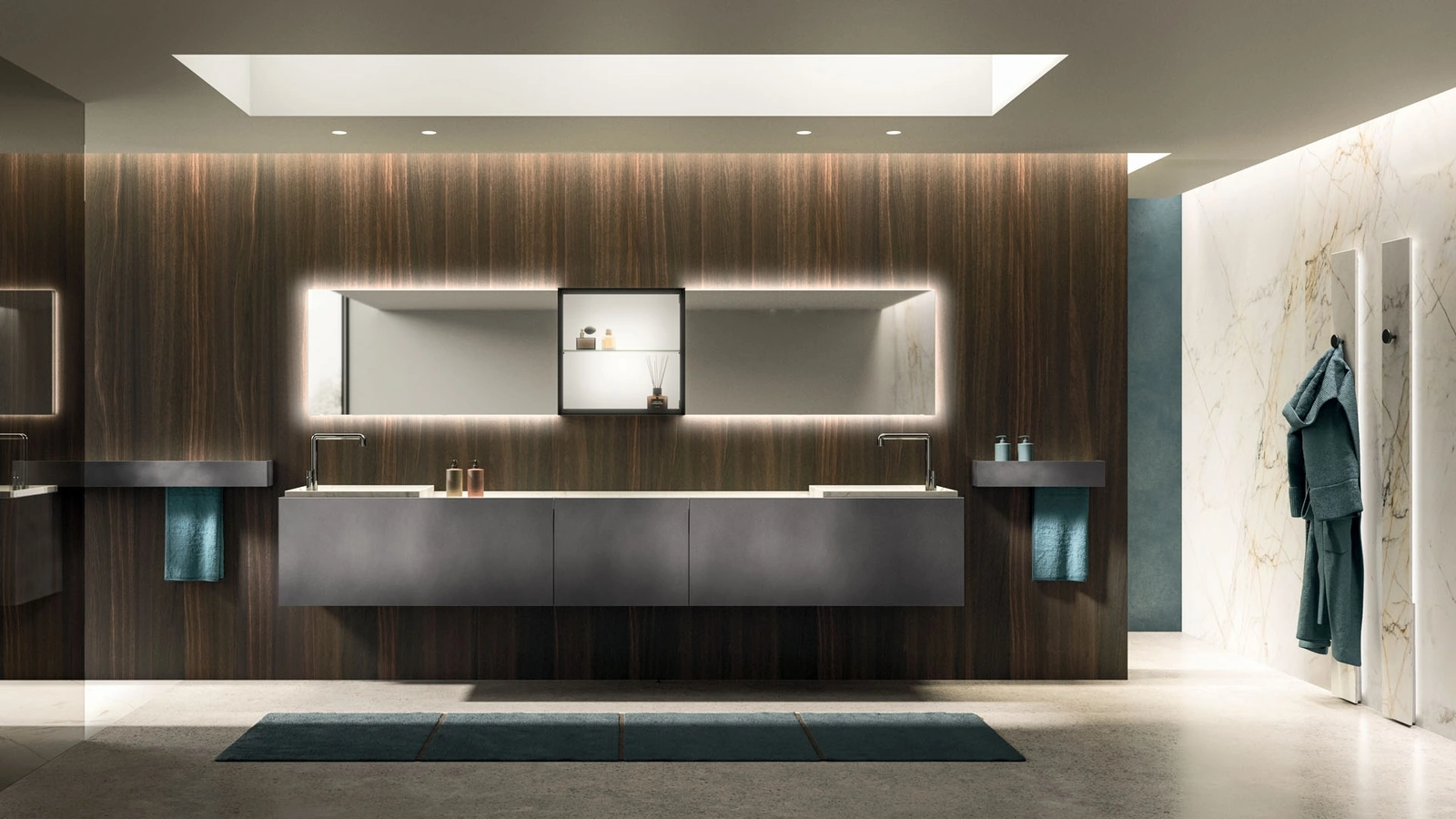 Arrital Must 01 askılı banyo dolabı, metalik çelik bulutlu lak