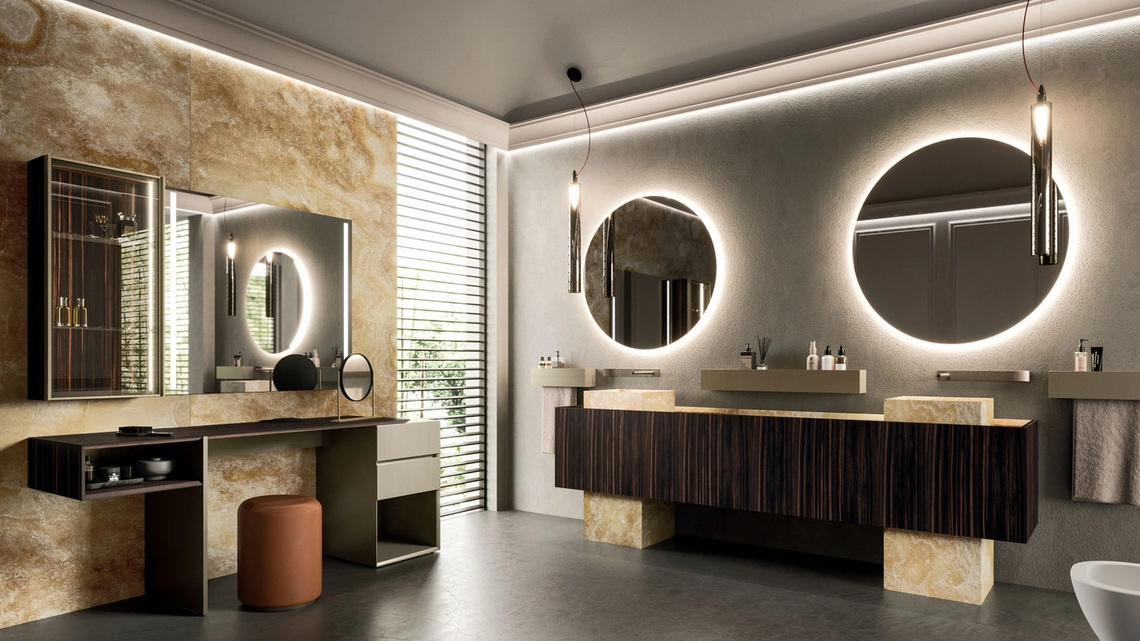 Arrital Must 04 ebano ve oniks banyo mobilyası