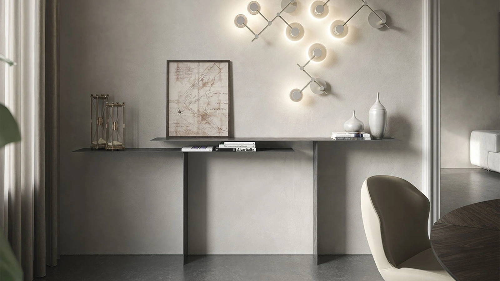 Cattelan Italia'nın çelik tasarım konsol masası
