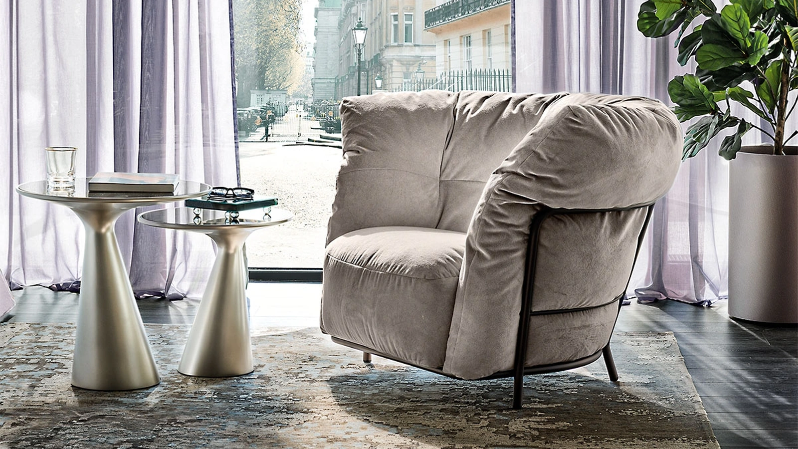Cattelan Italia'nın kumaş Margaret koltuğu