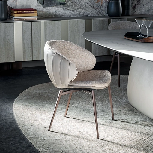 Cattelan Italia tarafından kumaş ve deri Charlotte sandalye