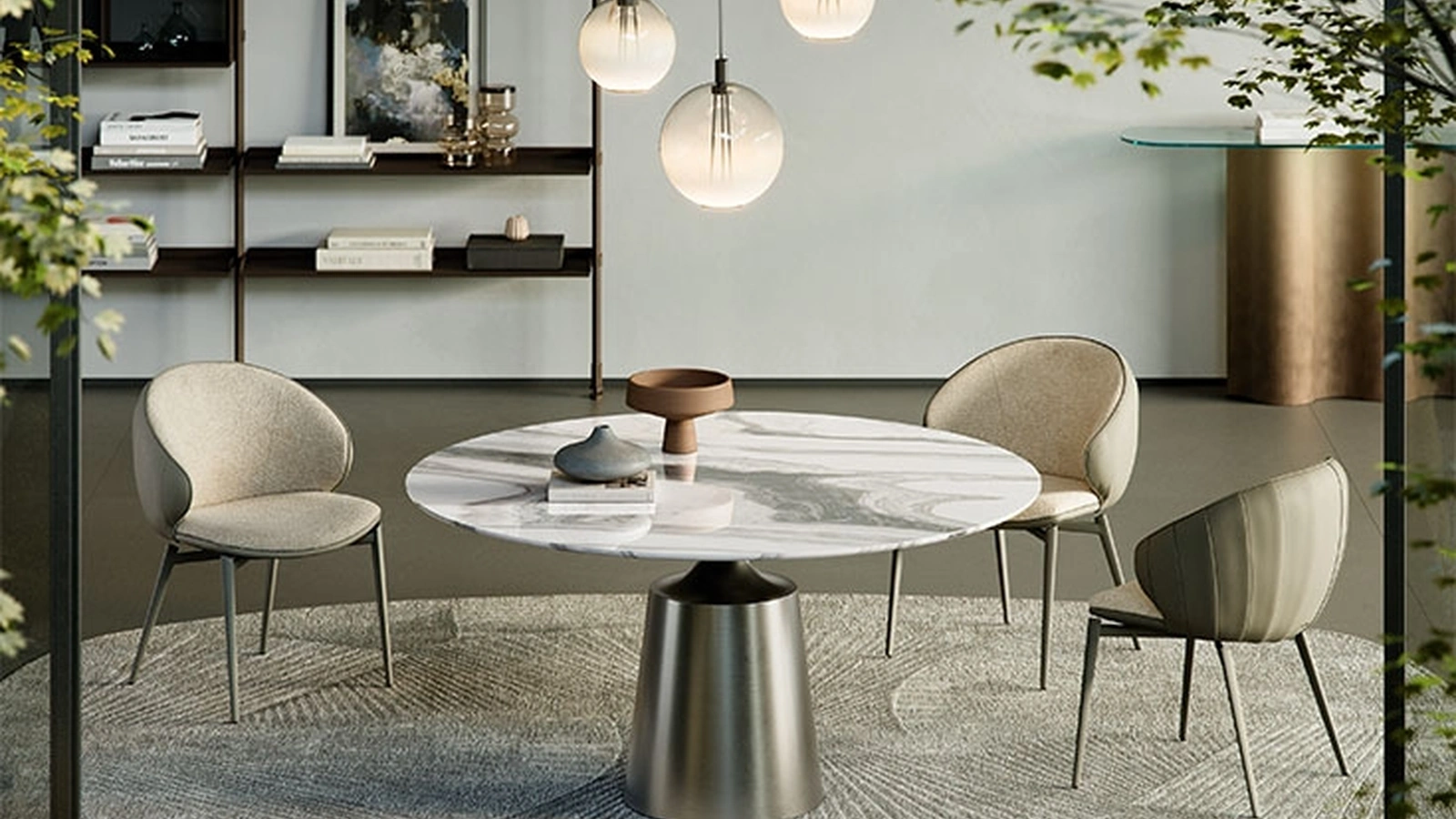 Cattelan Italia Yoda Mermer Yuvarlak Masa