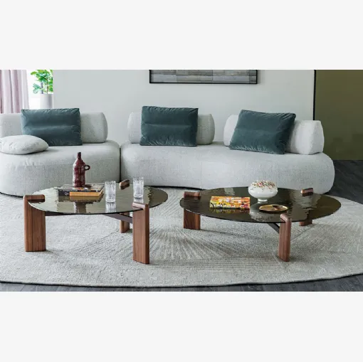 Cattelan Italia Lagoon cam ve ahşap masa