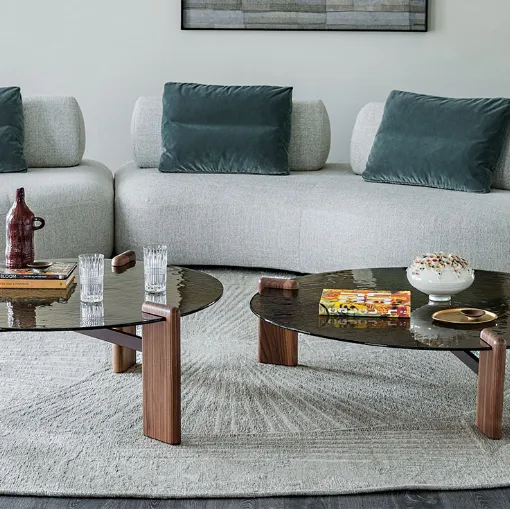 Cattelan Italia Lagoon cam ve ahşap masa