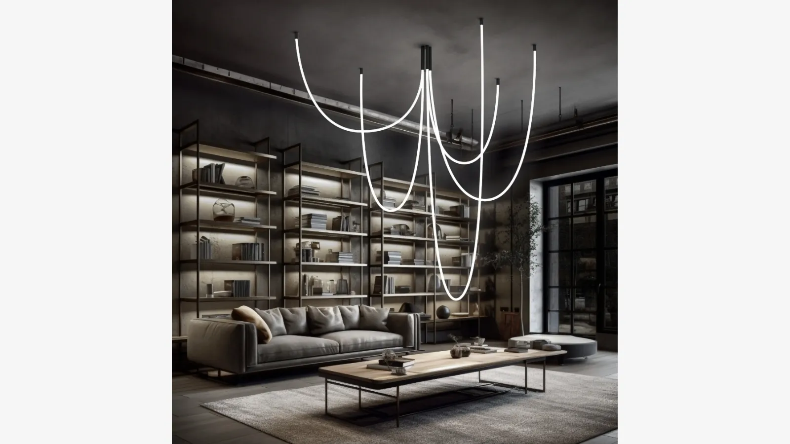 Linea Light'ın Rubber asılı lambası.
