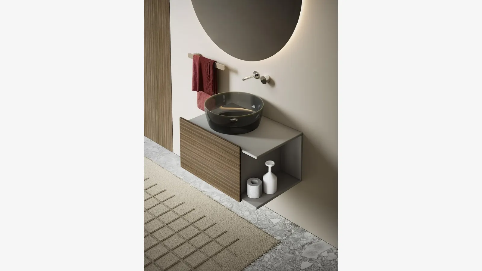 Antoniolupi'nin meşe Nemesis asılı banyo mobily