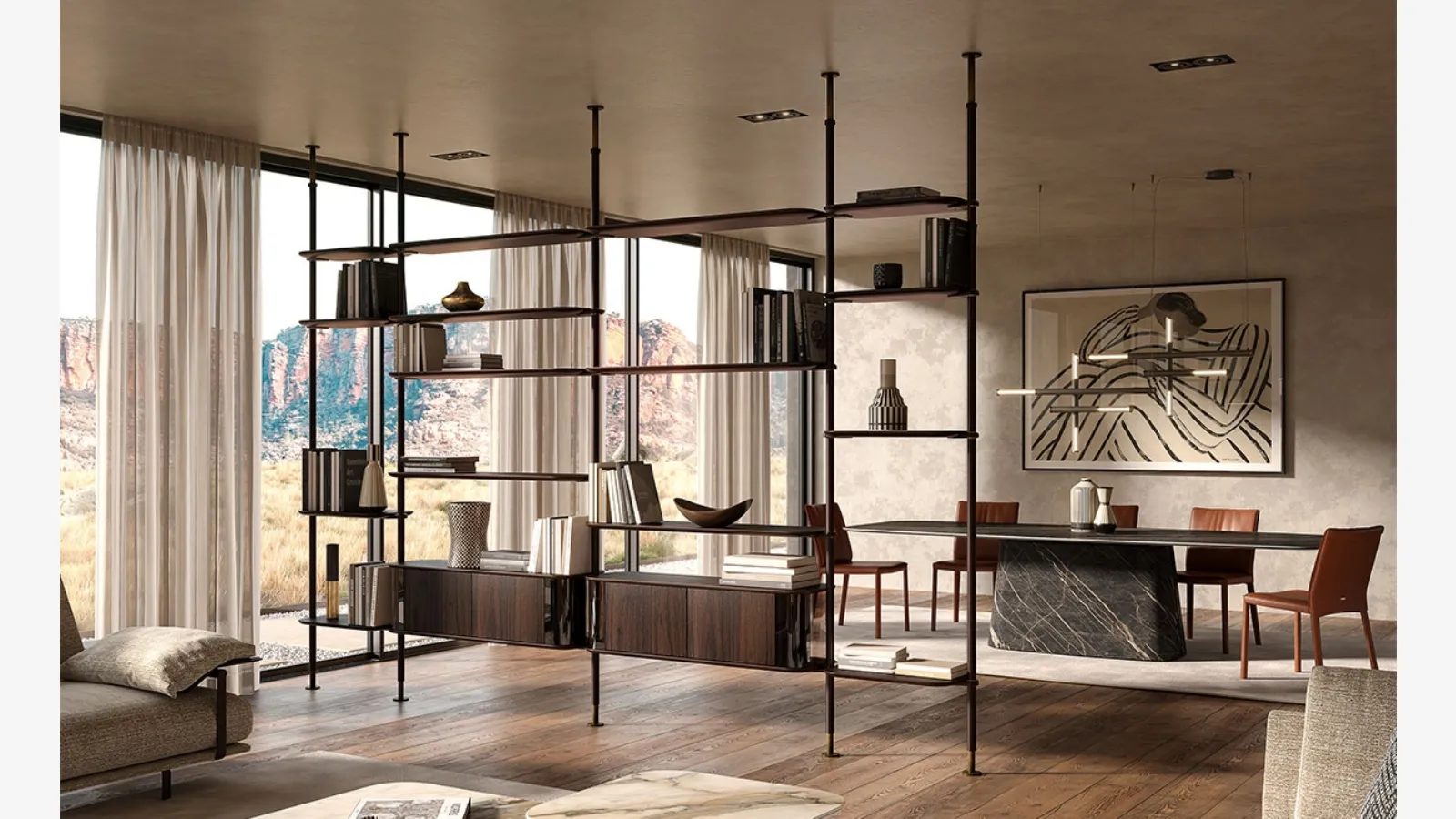 Cattelan Italia'nın Harbour bölme kitaplığı.