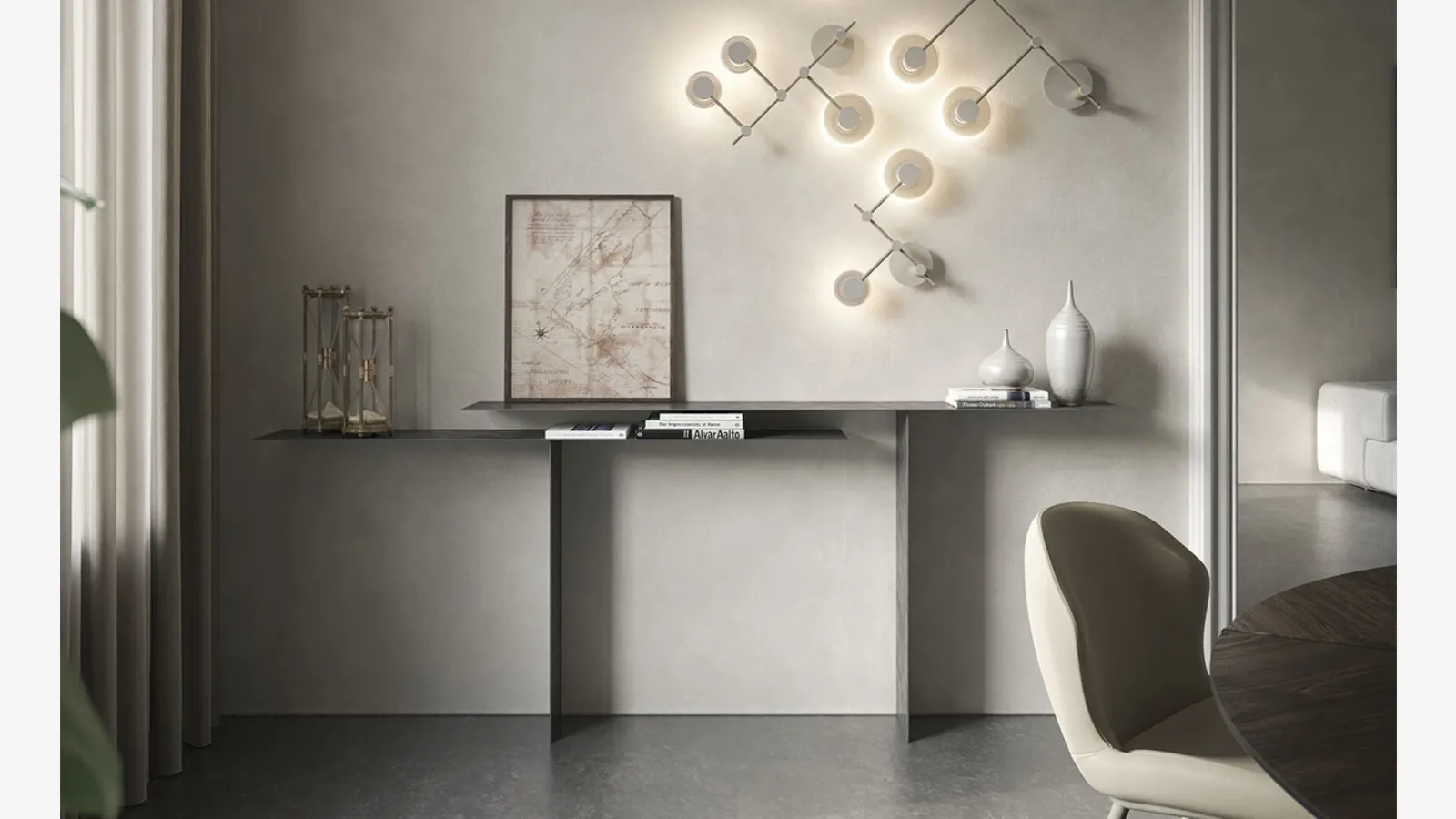 Cattelan Italia'nın çelik tasarım konsol masası
