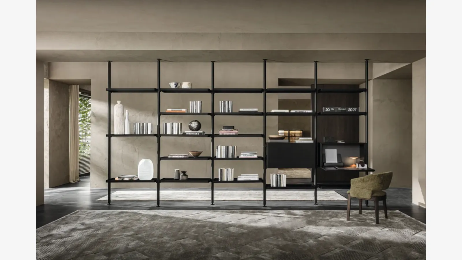 Molteni & C ahşap Hector bölücü kitaplık