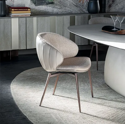 Cattelan Italia tarafından kumaş ve deri Charlotte sandalye