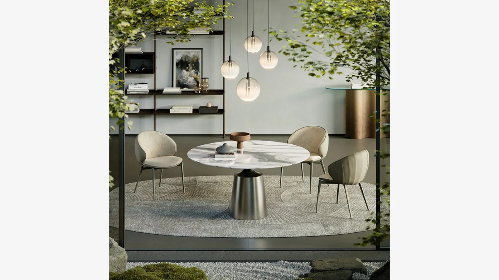 Cattelan Italia Yoda Mermer Yuvarlak Masa