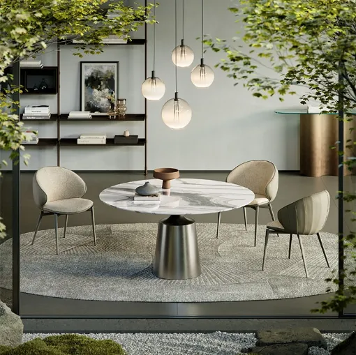 Cattelan Italia Yoda Mermer Yuvarlak Masa