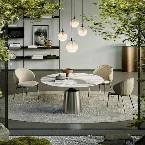 Cattelan Italia Yoda Mermer Yuvarlak Masa