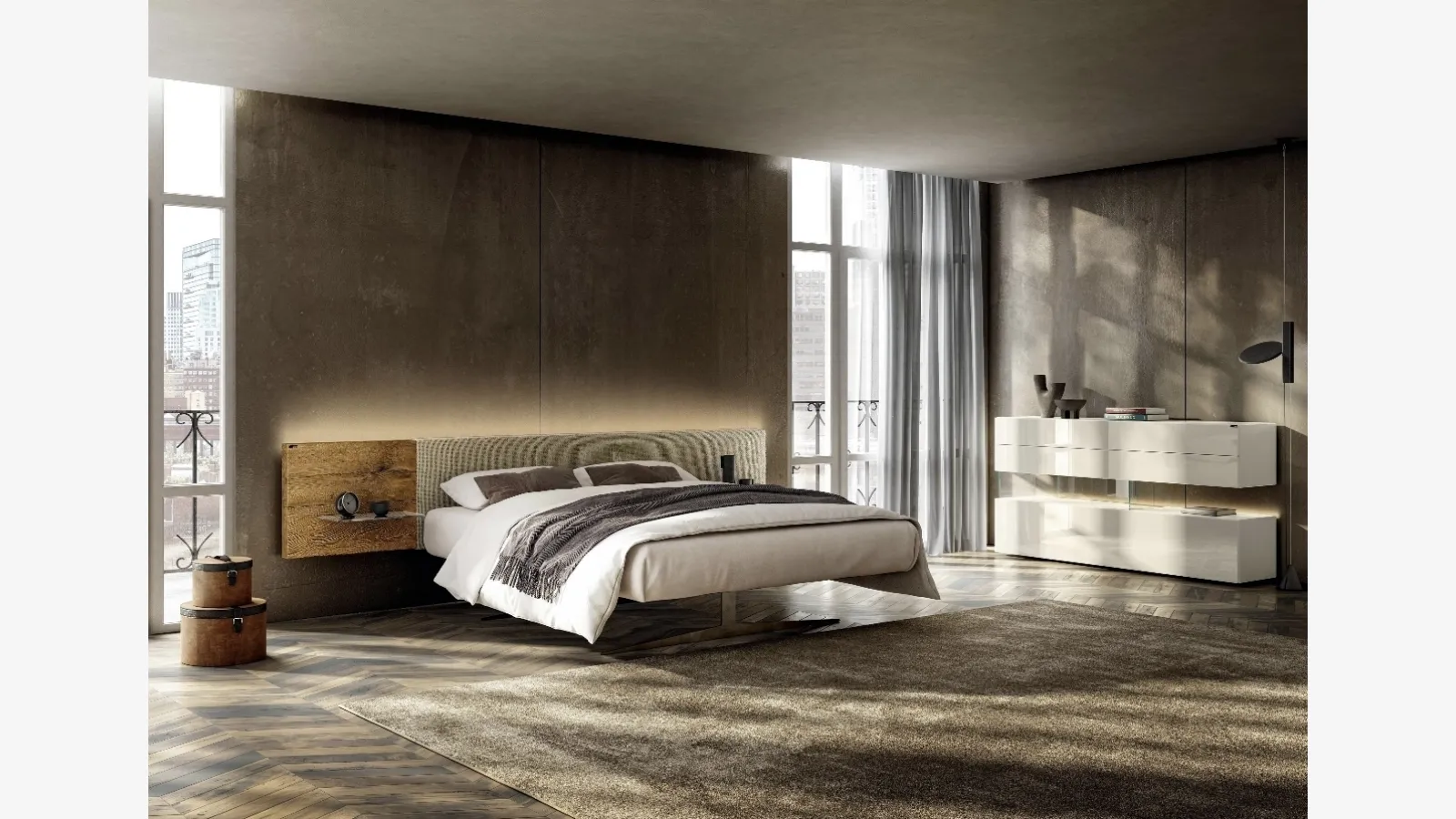 Lago Steel 1717 ahşap başlıklı yatak