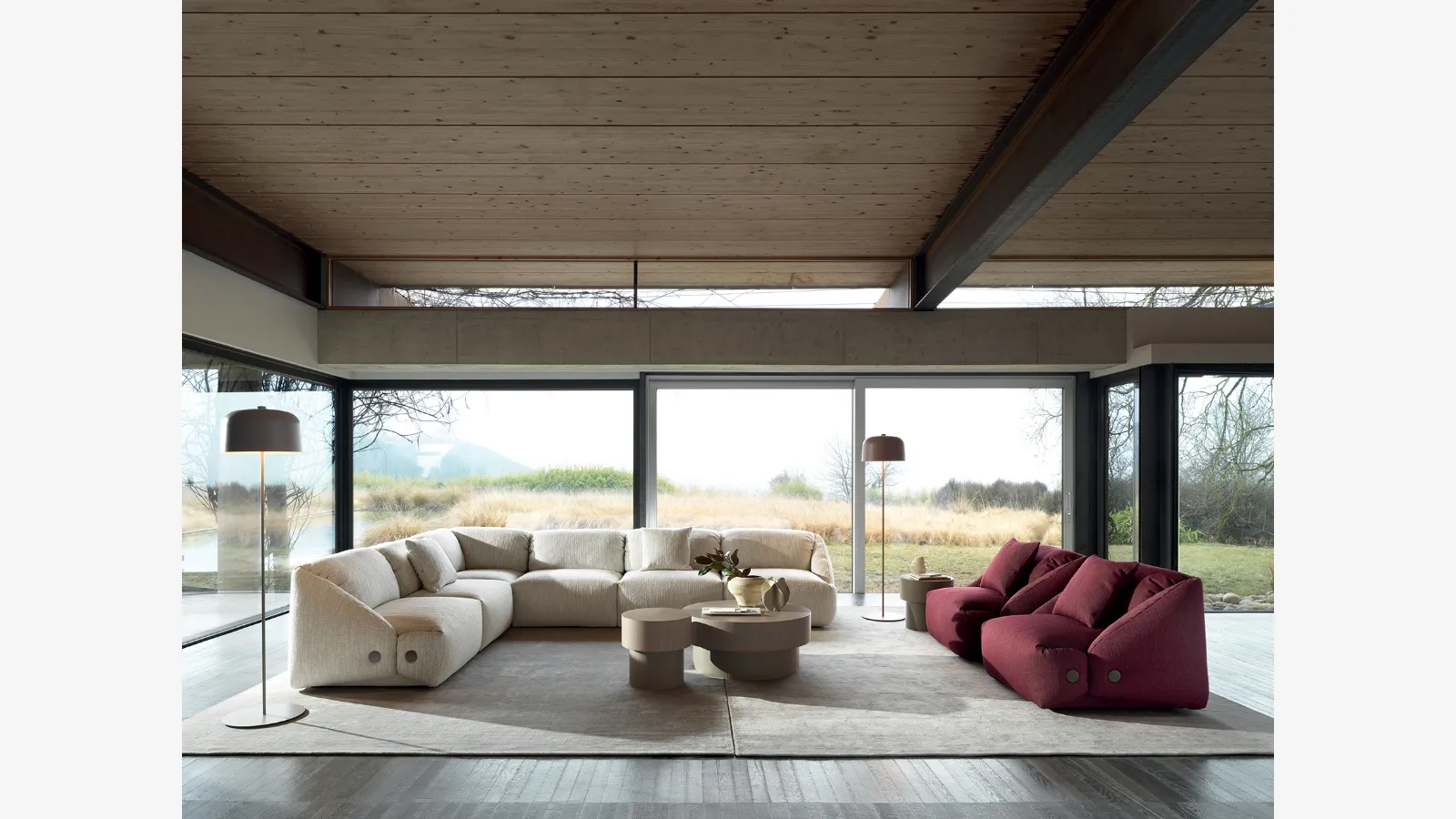 Ditre Italia'nın Mellville kumaş köşe koltuğ