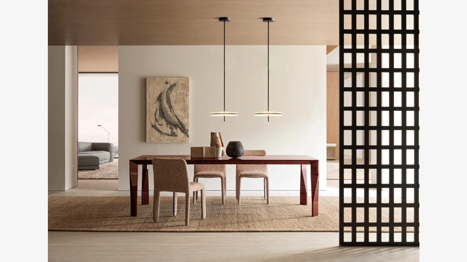 Molteni & C'den renkli cam Diamond masa.