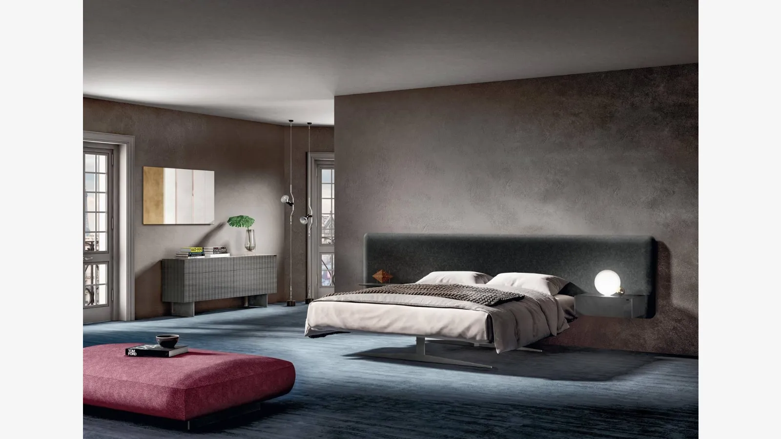 Çelik yatak 1747, Lago marka kadife kaplamalı