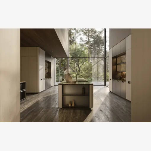 Molteni & C Physis Tasarım Mutfağı, Peltro ve Meşe Kaplamalı
