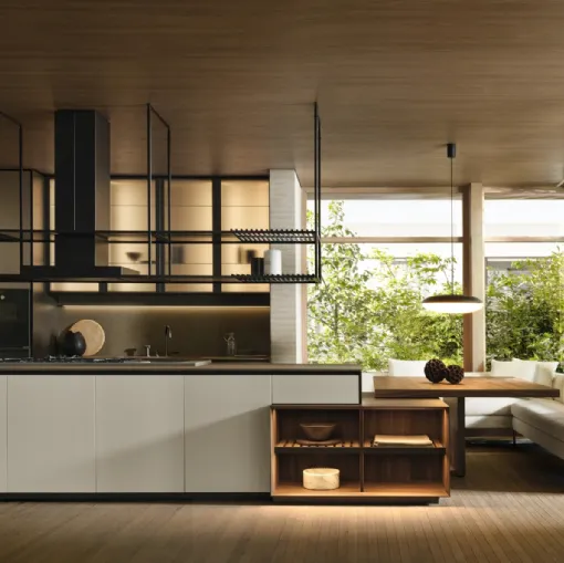 Molteni & C Prime Tasarım Mutfak, Peltro Lakkalı Ada ile