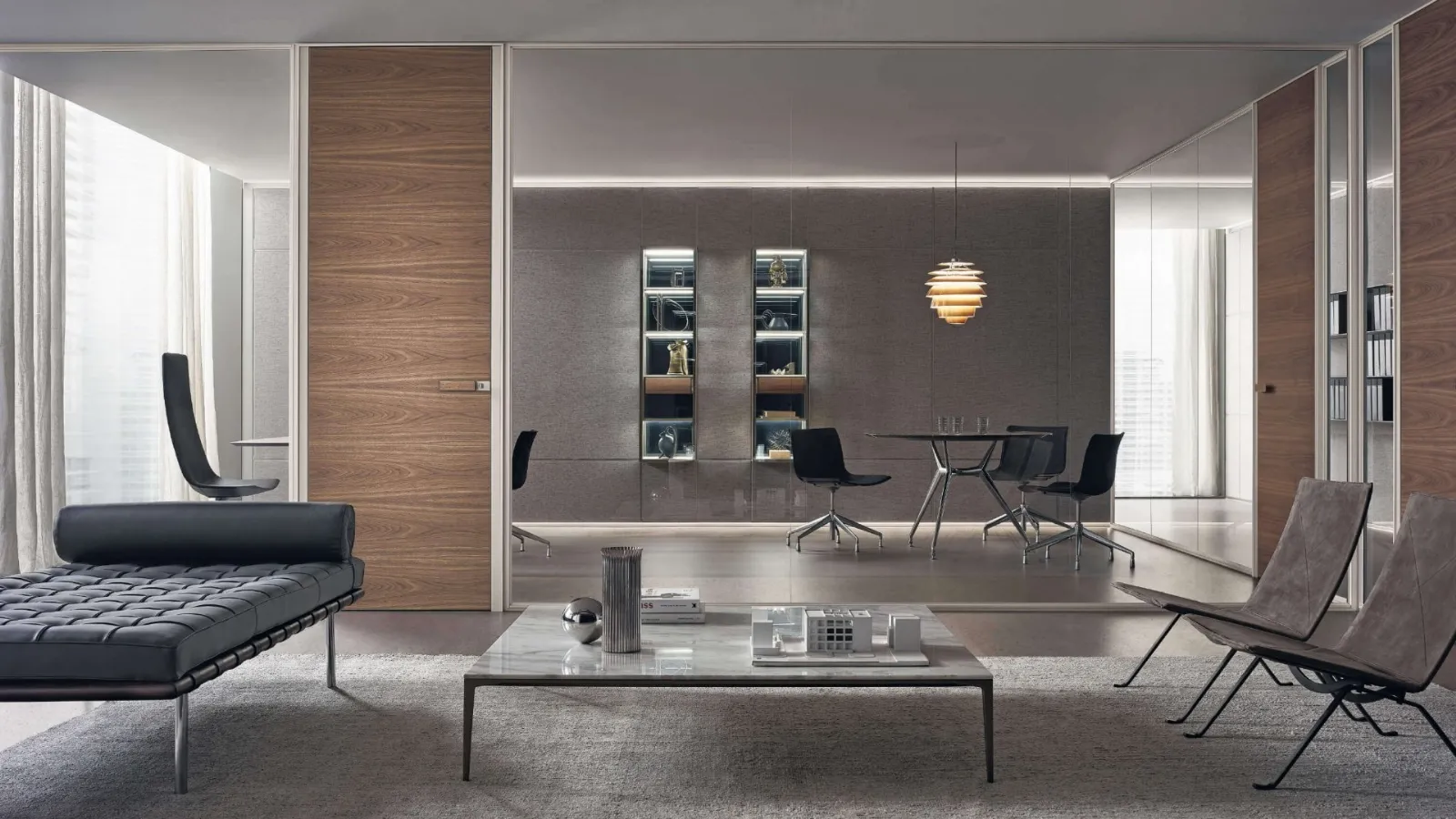 Rimadesio'nun Modulor dokuması sis rengi mobil